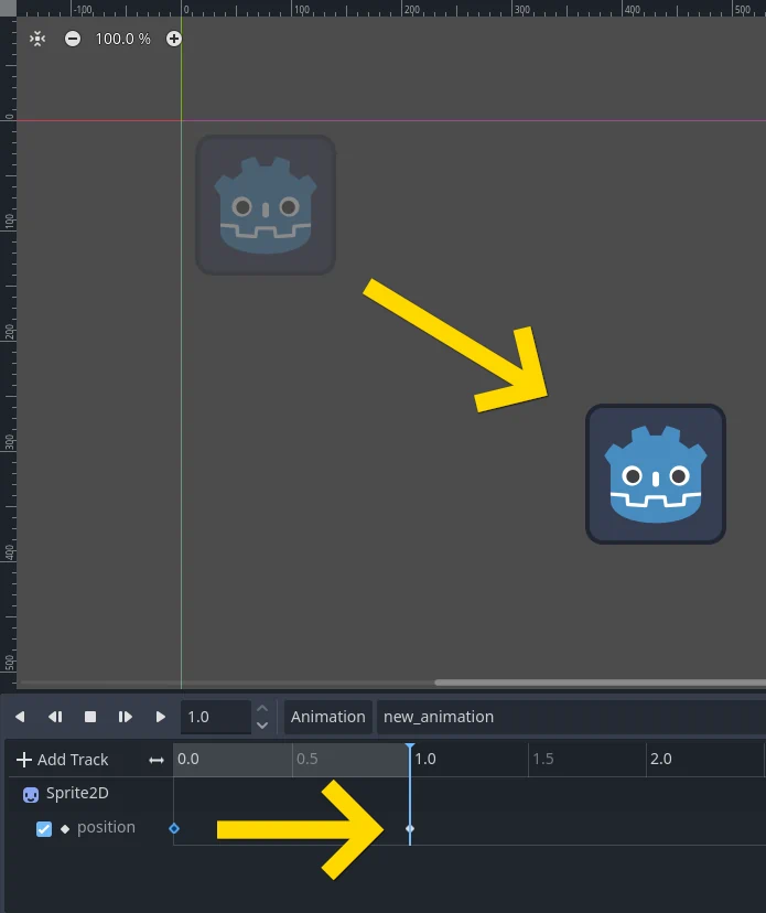 只需两个关键帧就可以获得一个平滑运动